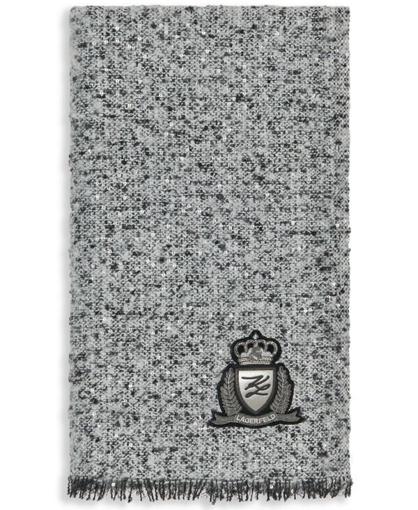 カール ラガーフェルド レディース アクセサリー マフラー・ストール・スカーフ ツイード KARLAGERFELD PARIS Women's Tweed Woven Scarf Ivory アイボリー