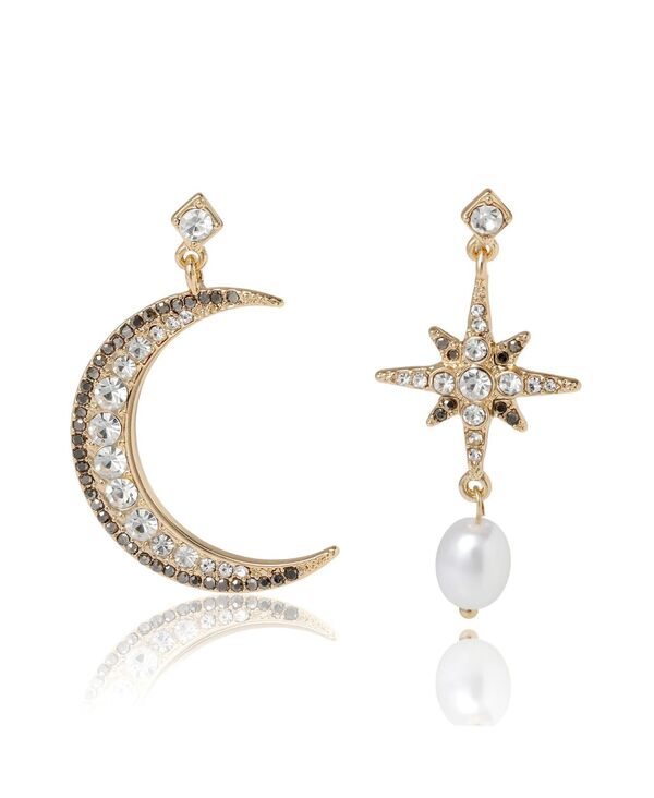 BCB ジェネレーション レディース アクセサリー ピアス・イヤリング BCBGeneration Mismatched Moon & Star Earrings Gold ゴールド｜ReVida 店