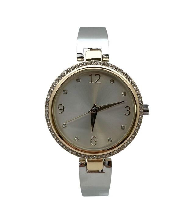 オリビアプラット レディース アクセサリー 腕時計 Olivia Prattwo Tone Round Face Rhinestone Bezel Soft Bangle Women Watch Two tone