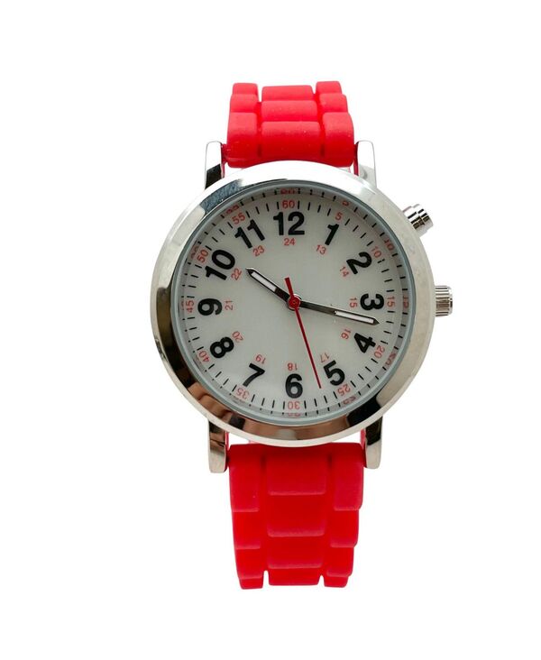 オリビアプラット レディース アクセサリー 腕時計 Olivia Pratt Red Luminous Dial Easy Read Medical Professionalsilicone Band Women Watch Red レッド