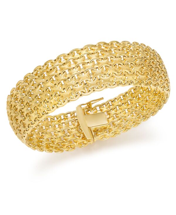 イタリアン ゴールド レディース アクセサリー ブレスレット・バングル・アンクレット メッシュ Italian Gold Wide Mesh Link & Chain Bracelet in 14k Yellow Gold イエロー
