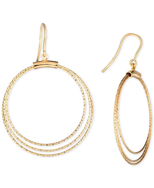 イタリアン ゴールド レディース アクセサリー ピアス・イヤリング Italian Gold Textured Multi-Circle Drop Earrings in 14k Gold-Plated Sterlingold Over Silver ゴールド｜ReVida 店