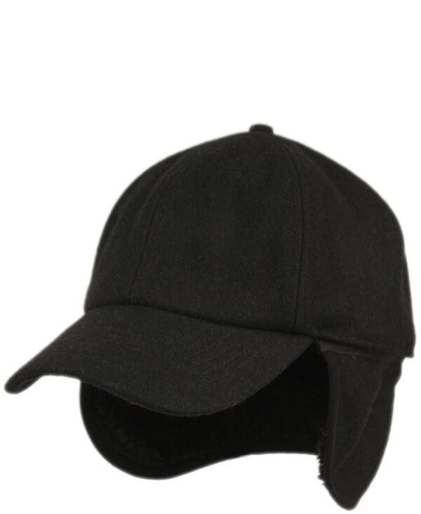 エポックハットカンパニー レディース アクセサリー 帽子 ウール キャップ Epochats Company Wool Blend Earflap Cap with Sherpa Lining Black ブラック