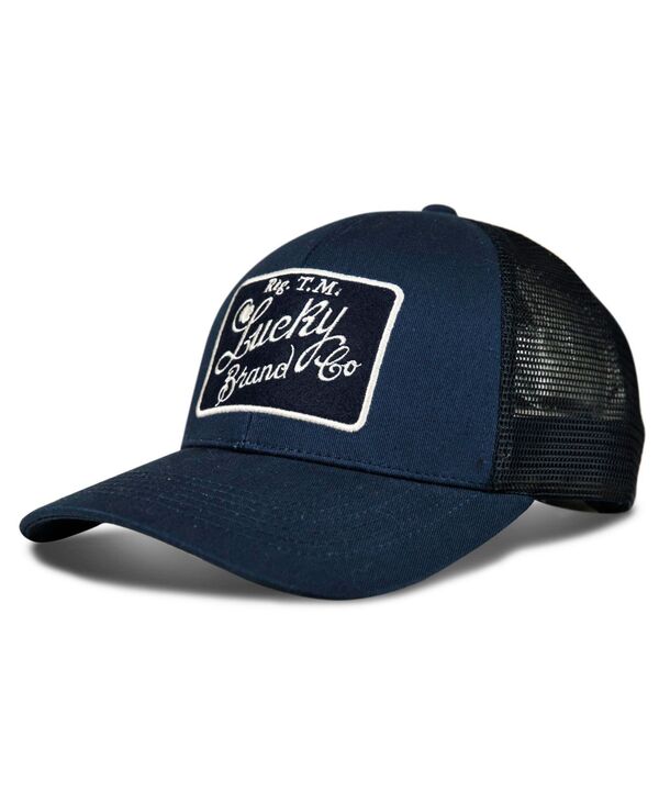 ラッキーブランド レディース アクセサリー 帽子 キャップ Lucky Brand Women's Patch Trucker Cap Navy ネイビー