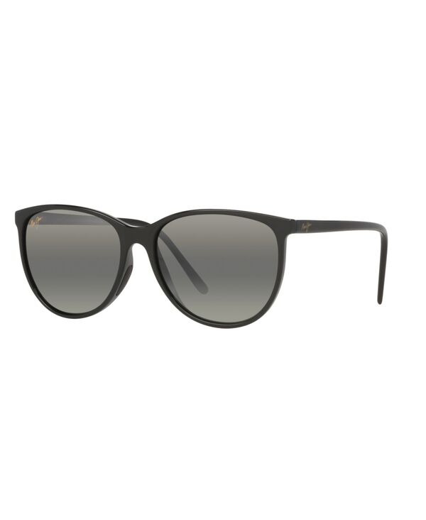 マウイジム メンズ アクセサリー サングラス・アイウェア Maui Jim Women's Ocean Polarized Sunglasses MJ000781 Black Shiny ブラック