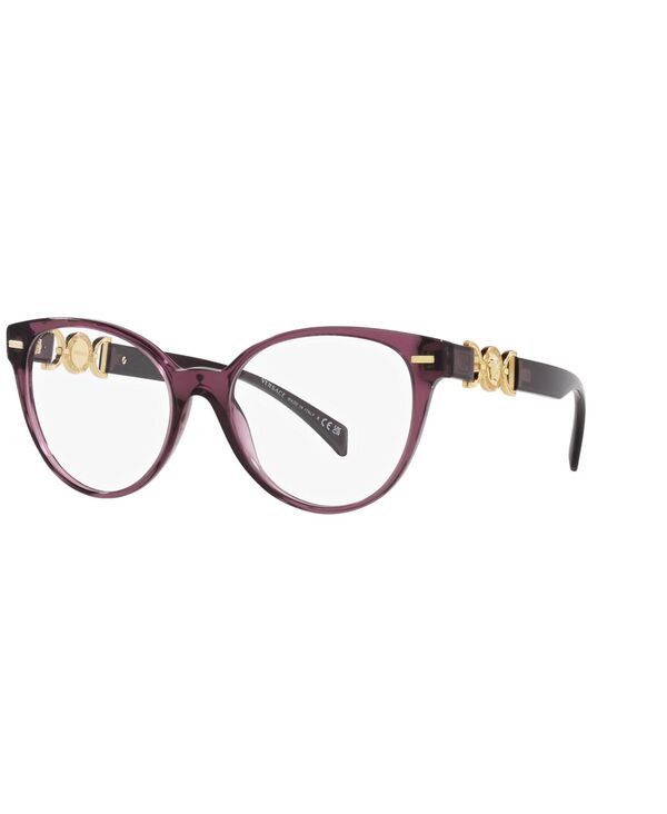 ヴェルサーチ レディース 添え物 サングラス・アイウェア Versace Women\u0027s Regular Eyeglasses VE3334 Transparent Violet 相撲取り草