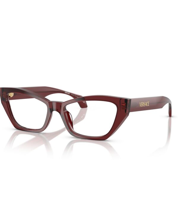ヴェルサーチ レディース 添え物 サングラス・アイウェア Versace Women\u0027s Cat Eyeglasses VE3373U Transparent Bordeaux