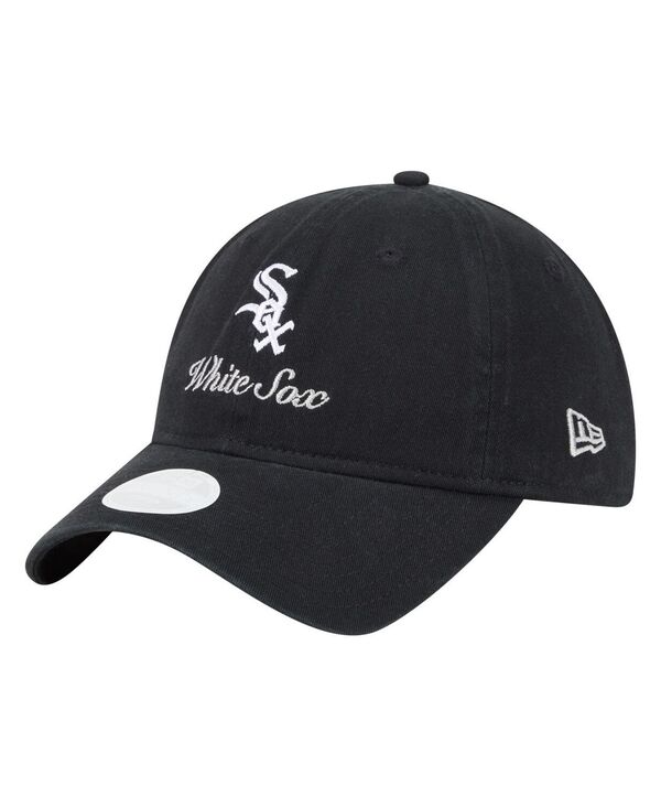 ニューエラ レディース アクセサリー 帽子 New Era Women's Black Chicago White Sox Preppy Team 9TWENTY Adjustable Hat Black ブラック