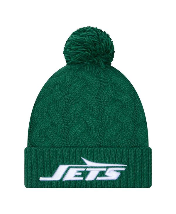 ニューエラ レディース アクセサリー 帽子 ニット New Era Women's Greenew York Jets Cable Cuffed Knit with Pom Hat Green グリーン