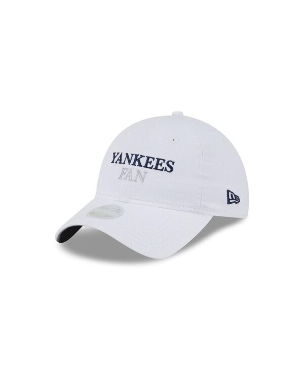 ニューエラ レディース アクセサリー 帽子 New Era Women's White New York Yankees Team Fan 9TWENTY Adjustable Hat White ホワイト