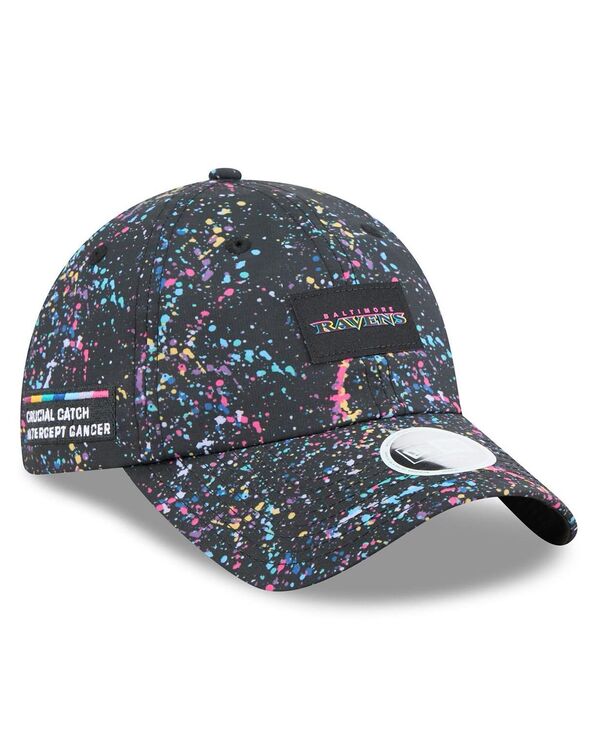 ニューエラ レディース アクセサリー 帽子 New Era Women's Black Baltimore Ravens 2025 NFL Crucial Catch Pony Tail Adjustable Hat Black ブラック
