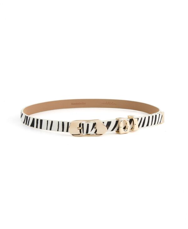 エティカ レディース アクセサリー ベルト プリント ETTIKA Zebra Print Molten Metal Belt Zebra アニマル|ReVida 店
