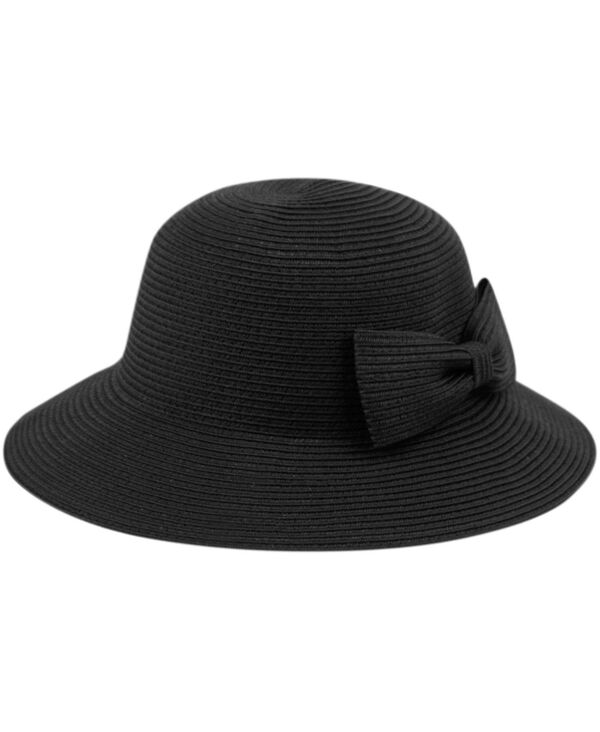 エポックハットカンパニー レディース アクセサリー 帽子 Epochats Company Angela & William Poly Braid Bucket Sun Hat with Ribbon Black ブラック｜ReVida 店