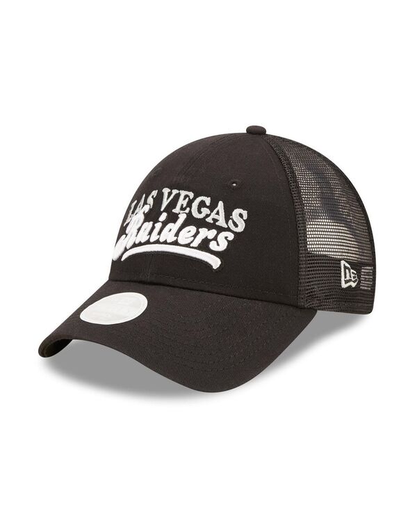 ニューエラ レディース アクセサリー 帽子 New Era Women's Black Las Vegas Raiders Team Trucker 9FORTY Snapback Hat Black ブラック