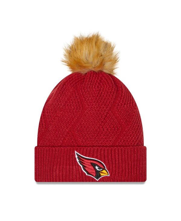 ニューエラ レディース アクセサリー 帽子 ニット New Era Women's Cardinal Arizona Cardinalsnowy Cuffed Knit Hat with Pom Cardinal