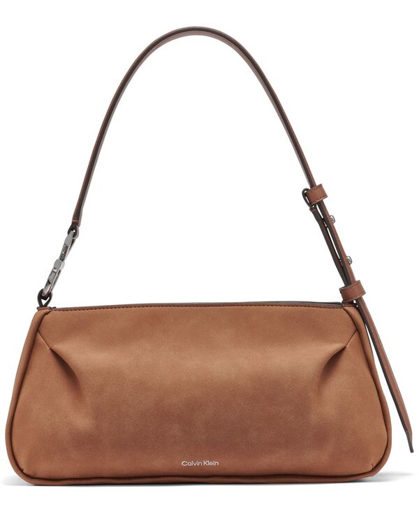 カルバンクライン レディース バッグ スエード Calvin Klein Tina Suede Shoulder Bag Caramel｜ReVida 店