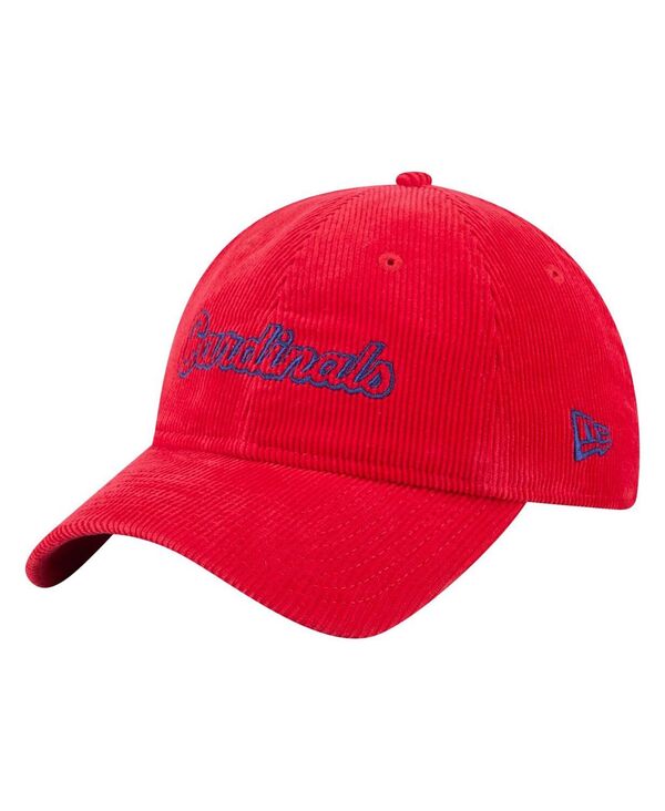 ニューエラ レディース アクセサリー 帽子 コーデュロイ New Era Women's Red St. Louis Cardinals Corduroy 9TWENTY Adjustable Hat Red レッド|ReVida 店