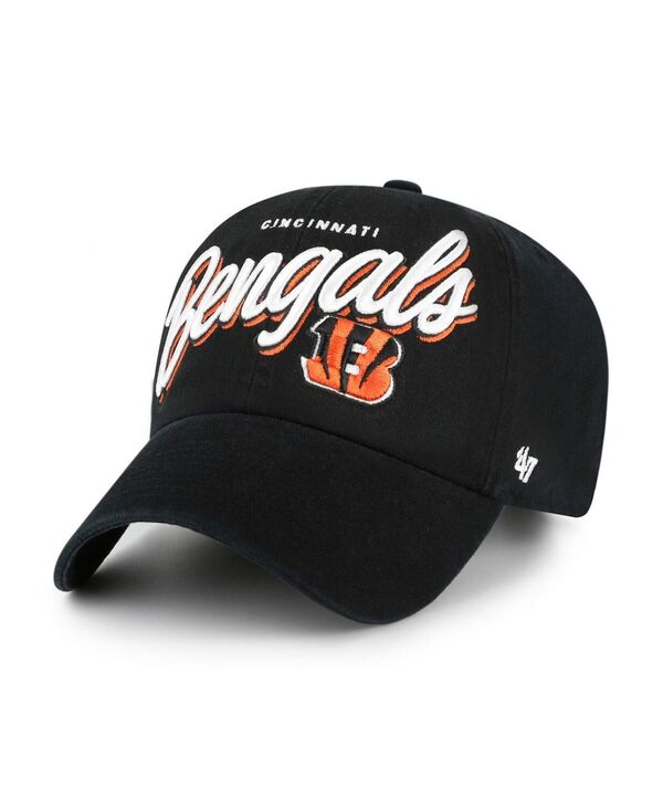 47 ブランド名 レディース 付属品 鳥打ち帽 \u002747 Brand Women\u0027s Black Cincinnati Bengals Ariana Clean Up Adjustable Hat Black 黒いこと 帽子-ハット-バッグ・小物・ブランド雑貨