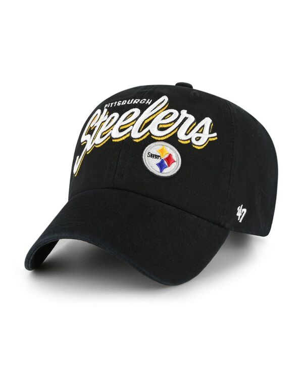 47 ブランド レディース アクセサリー 帽子 Tシャツ '47 Brand Women's Black Pittsburgh Steelers Ariana Clean Up Adjustable Hat Black ブラック｜ReVida 店 10,514円