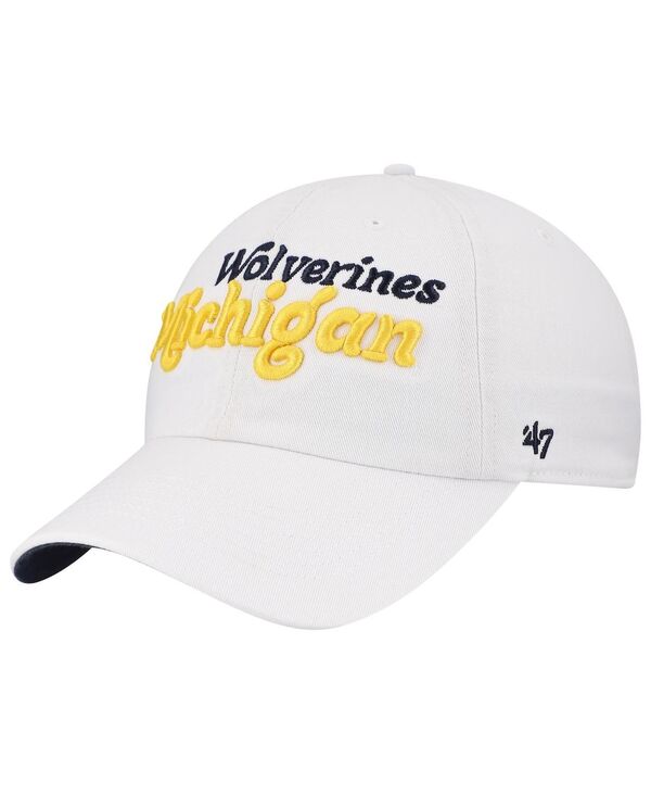 47 ブランド レディース アクセサリー 帽子 '47 Brand Women's White Michigan Wolverines Pensacola Clean Up Adjustable Hat White ホワイト|ReVida 店