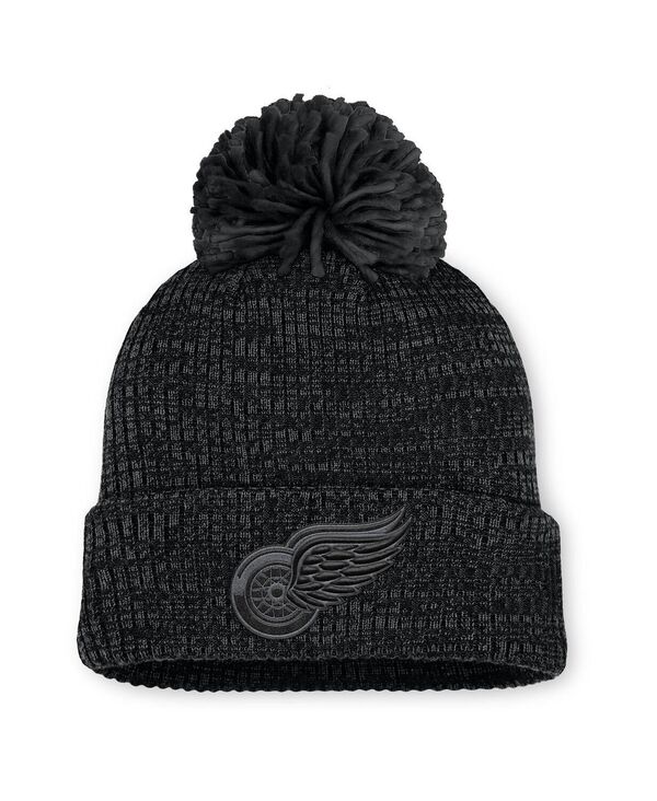 ファナティクス レディース アクセサリー 帽子 ニット Fanatics Women's Black Detroit Red Wings Authentic Proad Cuffed Pom with Knit Hat Black ブラック