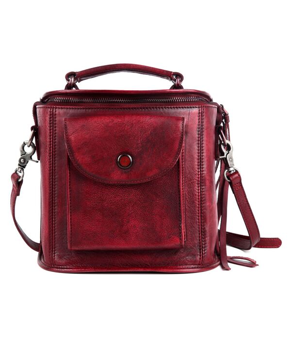オールドトレンド レディース バッグ レザー OLD TREND Isla Leather Crossbody Bag Burgundy バーガンディ|ReVida 店