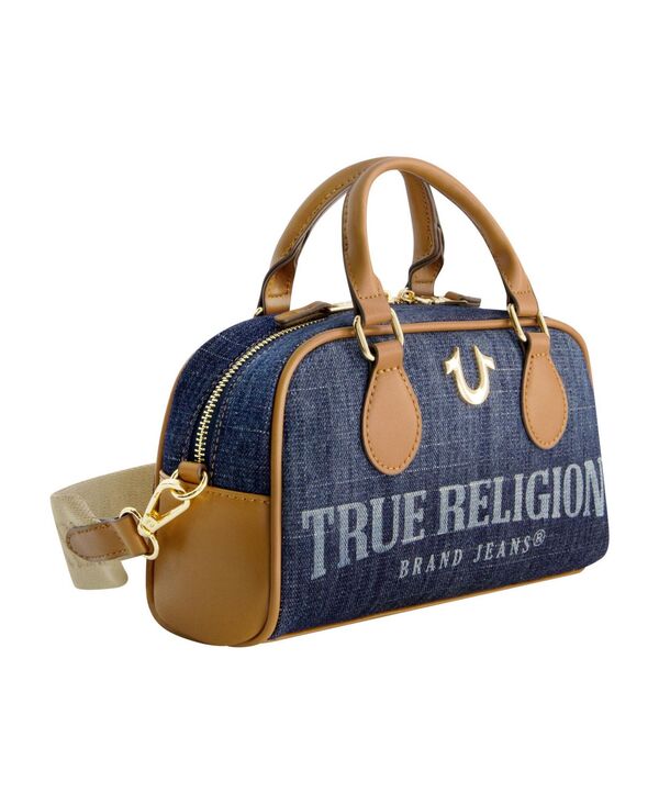 トゥルーレリジョン レディース バッグ ミニ デニム ロゴ True Religion Denim Logo Mini Satchel Crossbody Bag Dark Blue ブルー