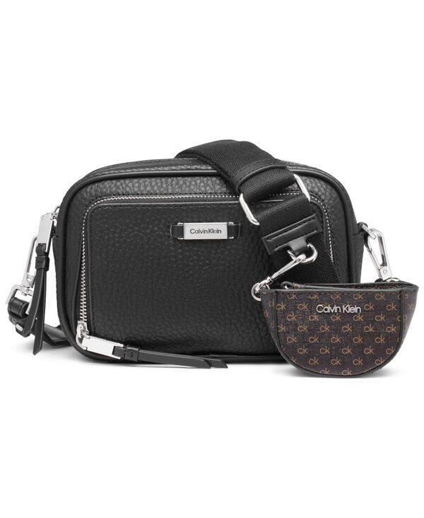 カルバンクライン レディース バッグ Calvin Klein Zulle Top Zipper Camera Bag with Signature Hang Off Black/Silver ブラック