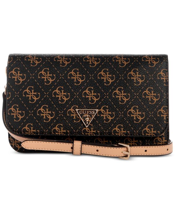 ゲス レディース バッグ ロゴ GUESS Noelle II Logo Crossbody Flap Bag Brown Logo ブラウン