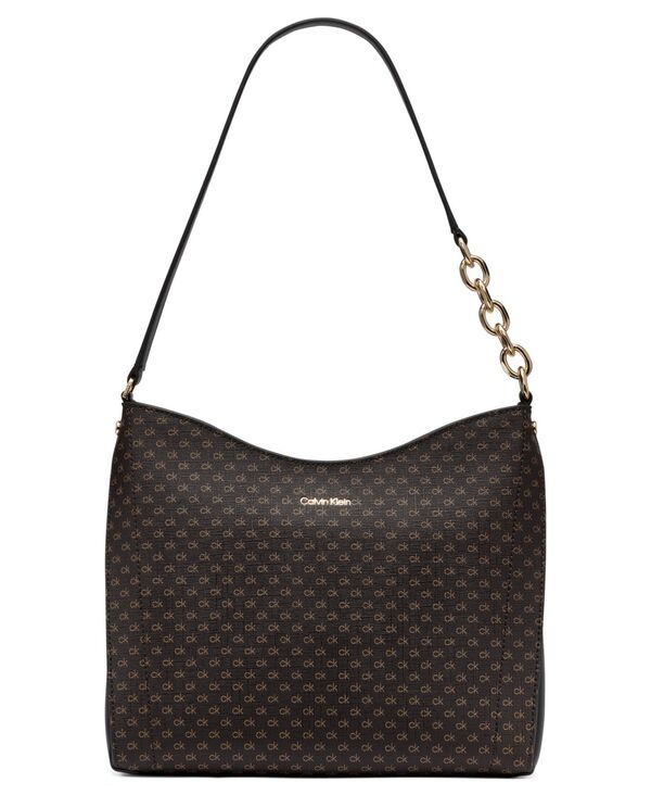 カルバンクライン レディース バッグ ミニ Calvin Kleinova Top Zipper Mini Signature Chain Shoulder Bag Black ブラック|ReVida 店