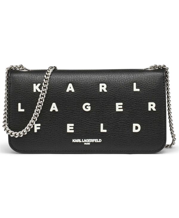 カール ラガーフェルド レディース バッグ レザー KARLAGERFELD PARIS Kosette Leather Shoulder Bag Black/White ホワイト