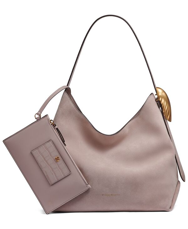 ダナ キャラン ニューヨーク レディース バッグ ジョーゼット スエード Donna Karanew York Georgette Suede Medium Bucket Bag Shadow Grey グレー|ReVida 店
