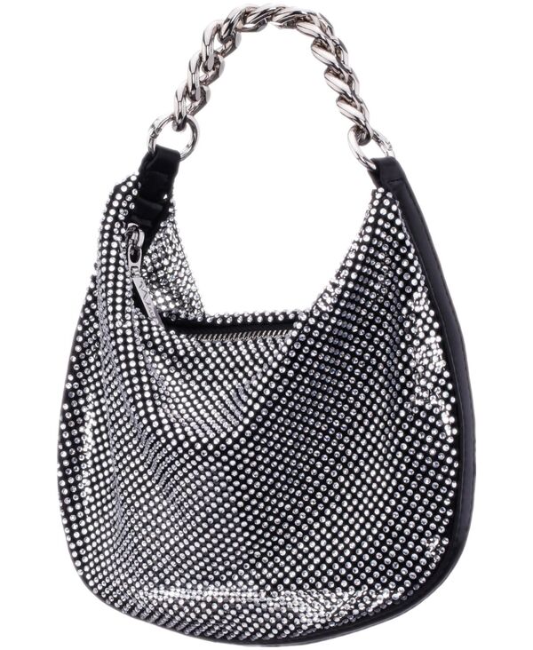 ニナ レディース バッグ メッシュ Nina Crystal Mesh Zipper Hobo Bag Black ブラック|ReVida 店