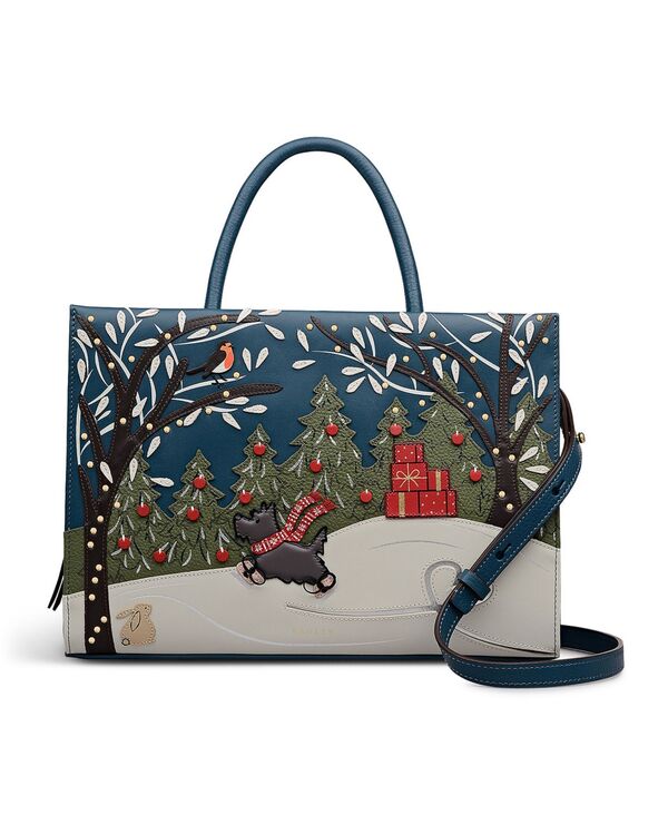 ラドリー ロンドン レディース バッグ レザー Radley London An Ice Day Medium Leather Zip Top Satchel Bag Dark Teal ティール