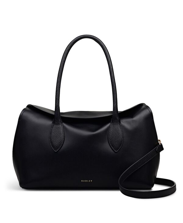 ラドリー ロンドン レディース バッグ レザー Radley London Liverpool Gardens Medium Smooth Leather Ziptop Grabag Black ブラック