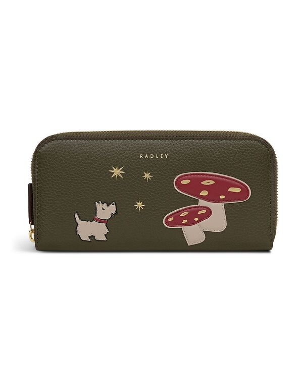 ラドリー ロンドン レディース アクセサリー 財布 Radley London Mushroomate Zip Around Wallet Pineedle