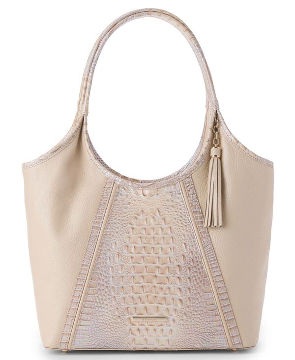 ブランミン レディース 御徒面子 Brahmin Mediumelora Textured Tote Bag Pearl Admire パール バッグ・小物・ブランド雑貨-トートバッグ-バッグ