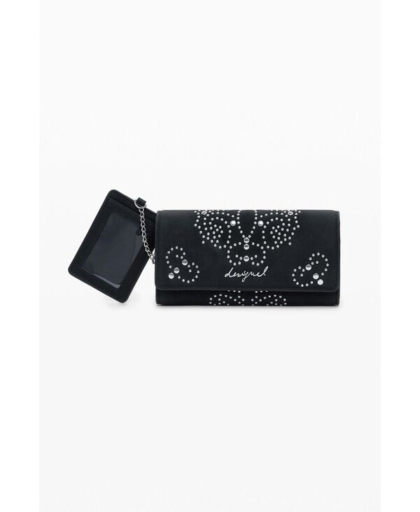 デジグアル レディース 付属物 札入れ Desigual Women\u0027s Large studded cardholder wallet Black 黒いこと レディース財布-バッグ・小物・ブランド雑貨