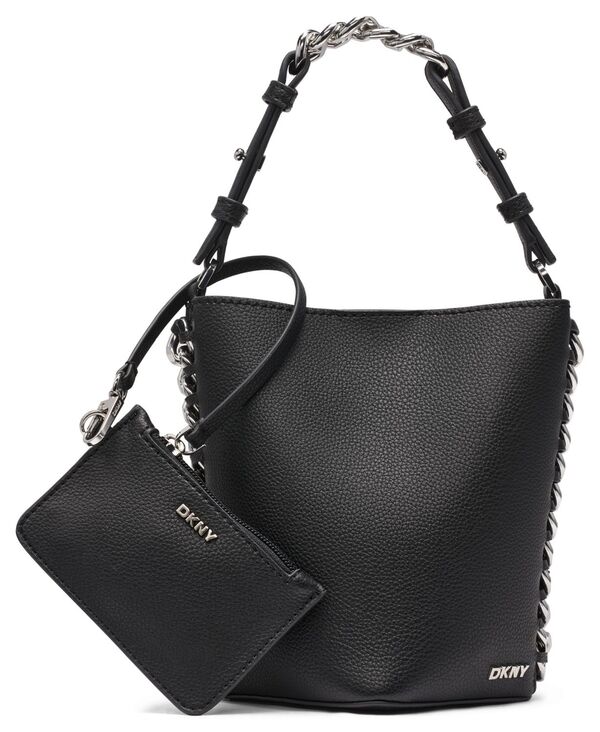 ダナ キャラン ニューヨーク レディース バッグ DKNY Riona Small Bucket Bag Black/silver ブラック|ReVida 店