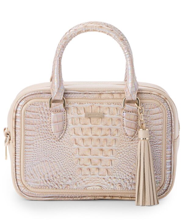 ブランミン レディース バッグ レザー Brahmin Maradmire Leather Satchel Bag Pearl Admire パール