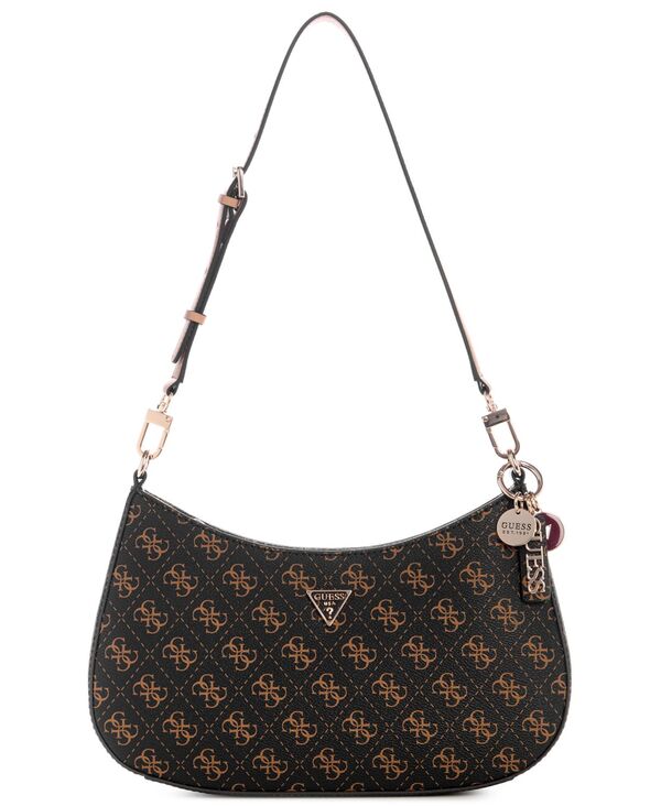 ゲス レディース バッグ GUESS Noelle II Top Zip Small Shoulder Bag Brown Logo ブラウン|ReVida 店