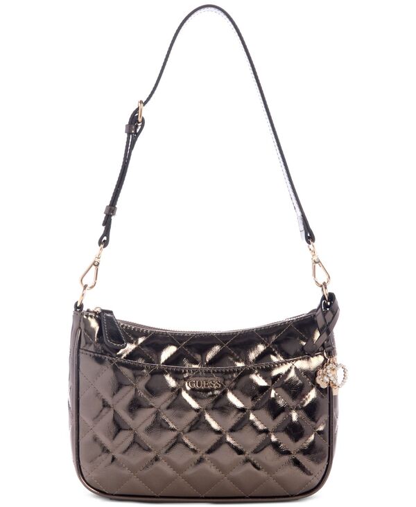 ゲス レディース バッグ キルティング GUESS Tinsley Medium Quilted Shoulder Bag Silver シルバー