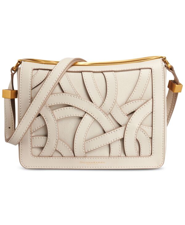 ダナ キャラン ニューヨーク レディース バッグ フラワー柄 レザー フラワー Donna Karanew York Jericho Woven Leather Floral Shoulder Bag Sand サンド｜ReVida 店