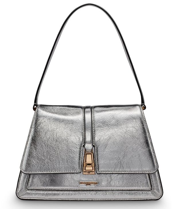 カール ラガーフェルド レディース バッグ KARLAGERFELD PARIS Mercerie Medium Shoulder Bag Silver シルバー