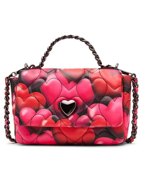 ベッツィジョンソン レディース バッグ Betsey Johnson Bubble Heartsmall Flap Over Crossbody Bag Black/Multi ブラック|ReVida 店