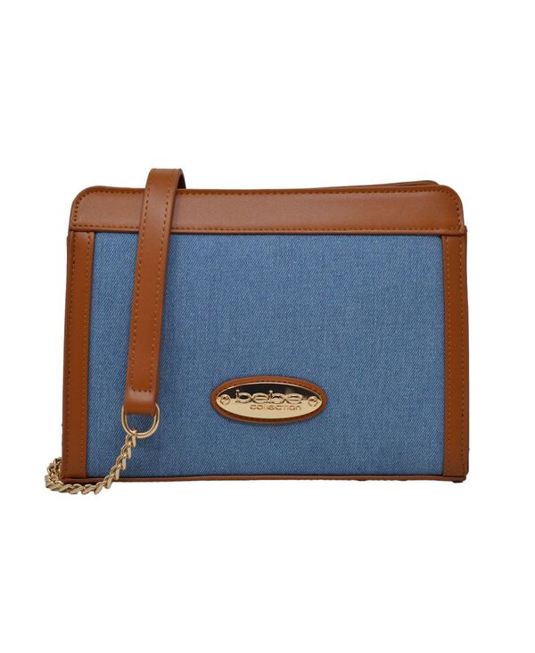 ベベ レディース 御徒面子 ジーンズ Bebe Marie Denim Crossbody Bag Denim / Cognac ジーンズ