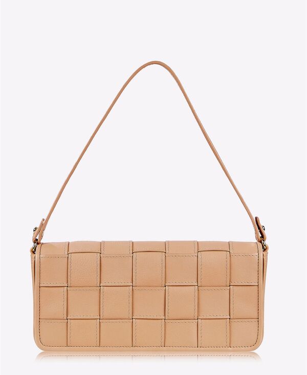 ギギニューヨーク レディース バッグ レザー GiGi New York Juliette Handwoven Calfskin Leather Shoulder Bag Cappuccino｜ReVida 店