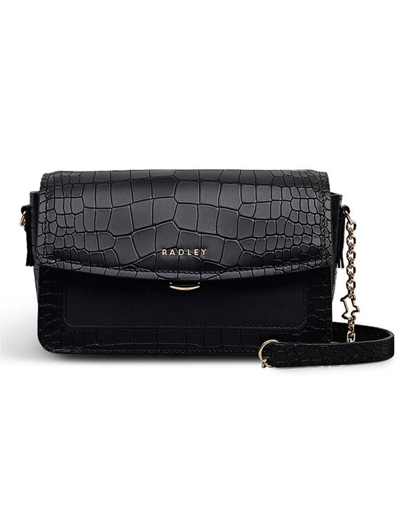 ラドリー ロンドン レディース バッグ ミニ Radley London Albert Road Croc Mini Flap Over Crossbody Bag Black ブラック
