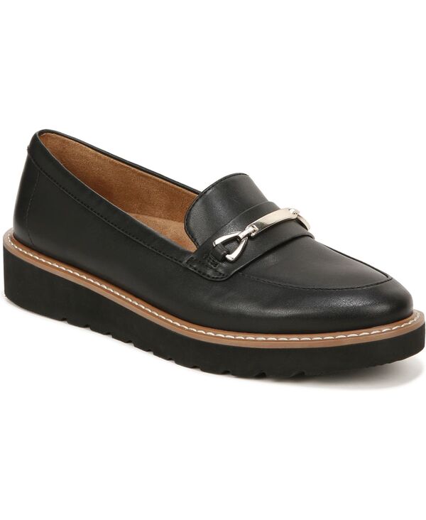 ナチュライザー レディース シューズ スリッポン・ローファー Naturalizer Women's Elin Lug Sole Loafers Black Smooth Faux Leather ブラック