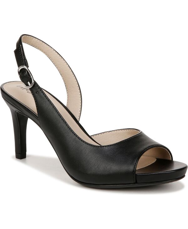 ライフストライド レディース シューズ パンプス LifeStride Women's Teller 2 Slingback Peep Toe Pumps Black Faux Leather ブラック